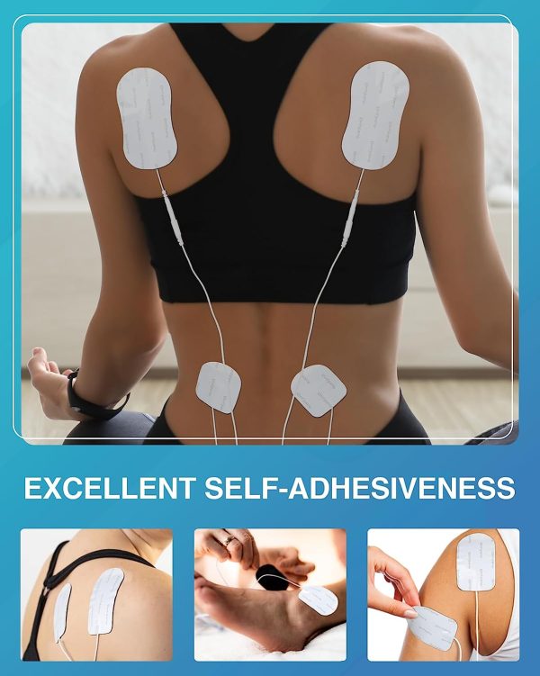 Comfytemp TENS Unit Replacement Pads, 30 Pcs TENS Pads with 2 Sizes, Self-Adhesive Electrodes Pad 2mm Connector for Most TENS Machine, Reusable Electrode Patches for Muscle Stimulator Electrotherapy - Image 2