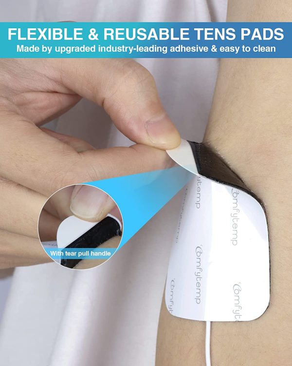 Comfytemp TENS Unit Replacement Pads, 30 Pcs TENS Pads with 2 Sizes, Self-Adhesive Electrodes Pad 2mm Connector for Most TENS Machine, Reusable Electrode Patches for Muscle Stimulator Electrotherapy - Image 4
