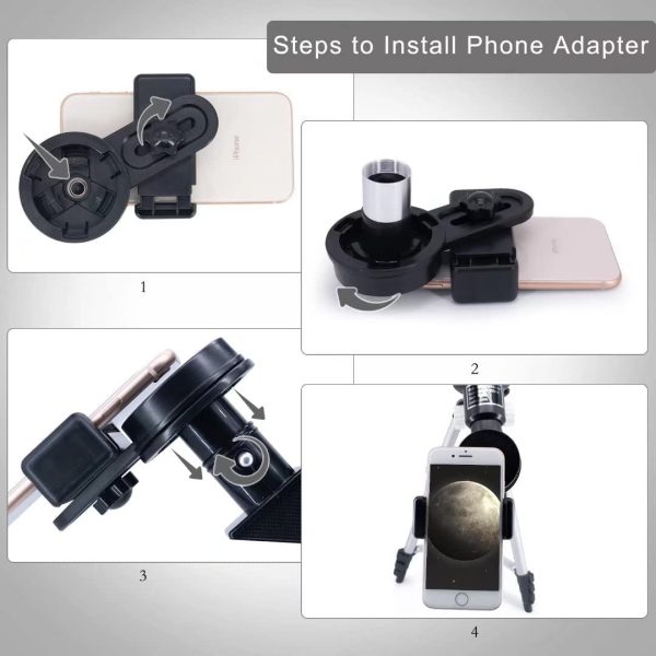 ToyerBee Telescope for Adults & Kids, 70mm Aperture Astronomical Refractor Telescopes for Astronomy Beginners (15X-150X), 300mm Portable Telescope with an Phone Adapter & A Wireless Remote - Image 5