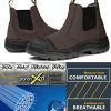 HANDMEN Work Boots for Men, Steel/Soft Toe Waterproof Working Boots, Slip Resistant Slip-on Safety Static Dissipative Working Shoes (Dark Brown) - Image 4