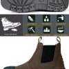 HANDMEN Work Boots for Men, Steel/Soft Toe Waterproof Working Boots, Slip Resistant Slip-on Safety Static Dissipative Working Shoes (Dark Brown) - Image 6