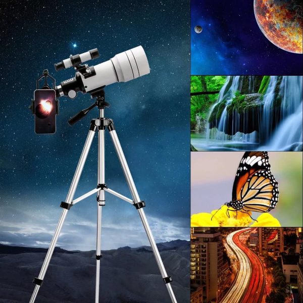 ToyerBee Telescope for Adults & Kids, 70mm Aperture Astronomical Refractor Telescopes for Astronomy Beginners (15X-150X), 300mm Portable Telescope with an Phone Adapter & A Wireless Remote - Image 6