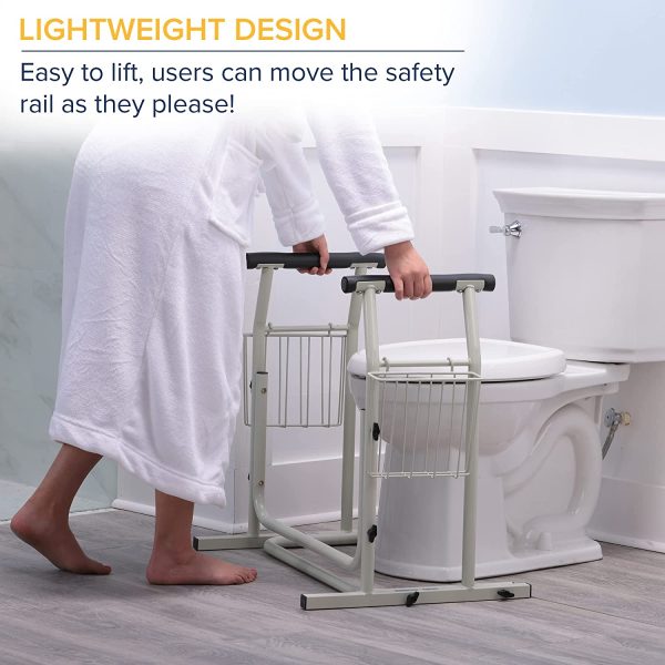 Drive Medical RTL12079 Toilet Safety Frame, Stand Alone Toilet Rails, Easy to Install Toilet Railing, Toilet Seat Frame for Elderly, Adjustable Handrails for Toilet Seat - Image 7