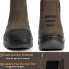 HANDMEN Work Boots for Men, Steel/Soft Toe Waterproof Working Boots, Slip Resistant Slip-on Safety Static Dissipative Working Shoes (Dark Brown) - Image 5