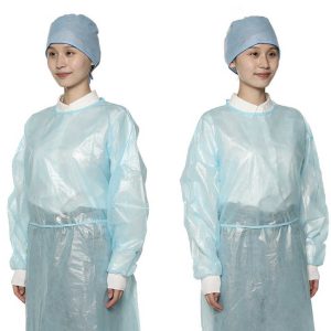 Fluid-Resistant Hospital Gowns Disposable isolation Visiting Gown PE Film PPE isolation Gown