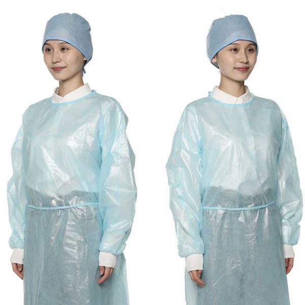 Fluid-Resistant Hospital Gowns Disposable isolation Visiting Gown PE Film PPE isolation Gown