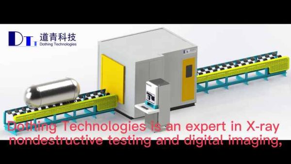 X-ray testing equipment for gas cylinder welds