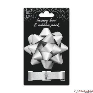Eurowrap 2M Luxury Ribbon & Bow Pack Silver