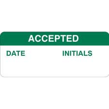 ACCEPTED DATE: INITIALS: Write-on Inspection Labels| Buy online