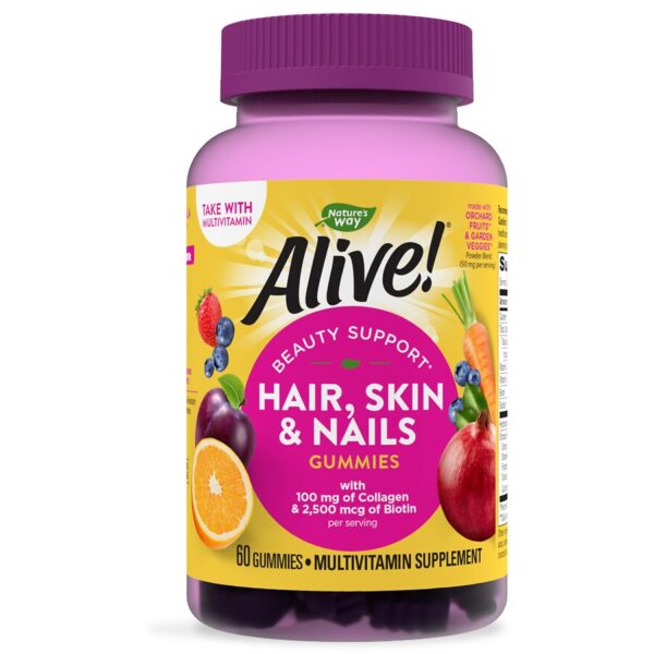 Nature's Way Alive! Hair Skin & Nails Gummies X 60 - request current price on allschoolabs.com
