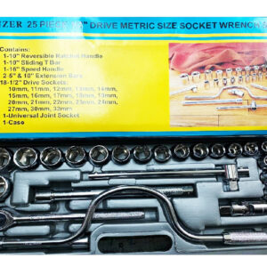 Lanzer 25pc Socket Wrench Set 1/2" Drive 10-32mm