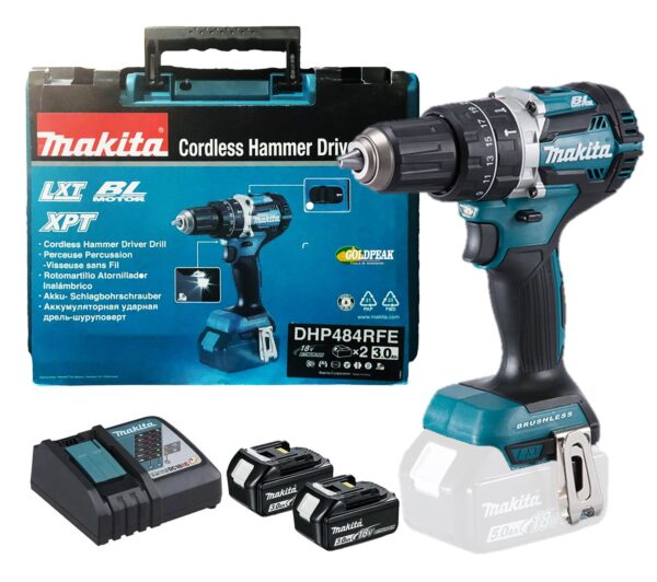 Makita DHP484RFE Cordless Brushless Hammer Drill (LXT-Series)