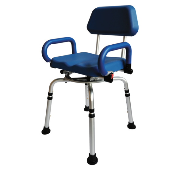 ROTATING SHOWER CHAIR with PU backrest and seat - load 136 kg (SHIPPED FROM ABROAD)