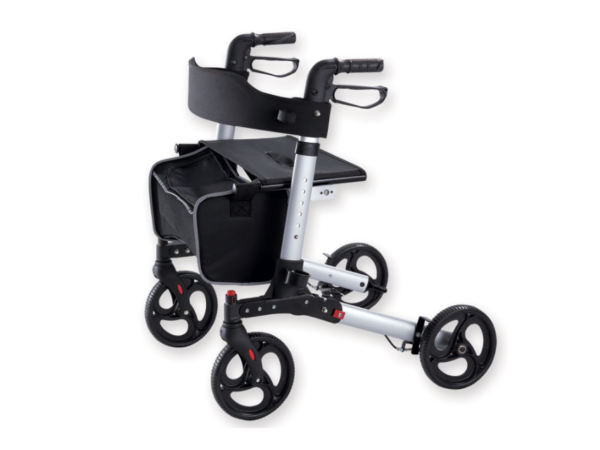 STYLISH ROLLATOR - foldable - silver (SHIPPED FROM ABROAD)