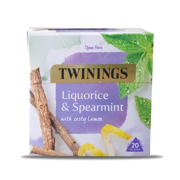 TWININGS LIQUORICE and SPEARMINT with zesty lemon