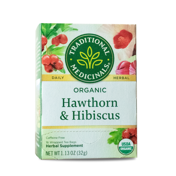 TRADITIONAL MEDICINALS ORGANIC HAWTHORN & HIBISCUS