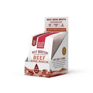 The Honest Kitchen Daily Boosters Beef Bone Broth with Turmeric Pack of 12 for Dogs 5g