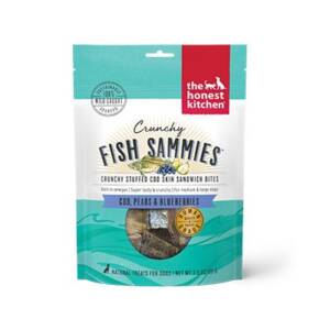 The Honest Kitchen Crunchy Fish Sammies Cod, Pears & Blueberries Dehydrated Dog Treats 99g