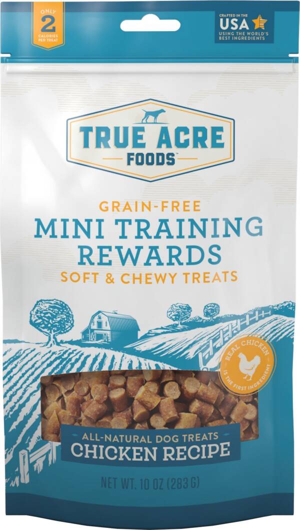 True Acre Foods Chicken Recipe Mini-Training Rewards Grain-Free Soft & Chewy Dog Treats 283g