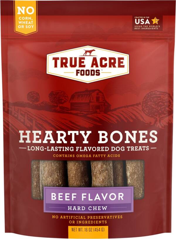 True Acre Foods Hearty Bones Long-Lasting Beef Flavored Treats, 454g