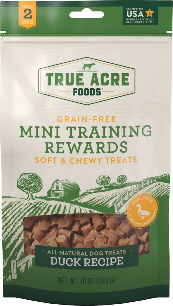True Acre Foods Duck Recipe Mini-Training Rewards Grain-Free Soft & Chewy Dog Treats 283g