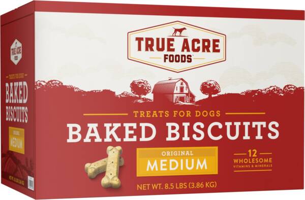 True Acre Foods Medium Original Baked Biscuits Dog Treats 3.86kg