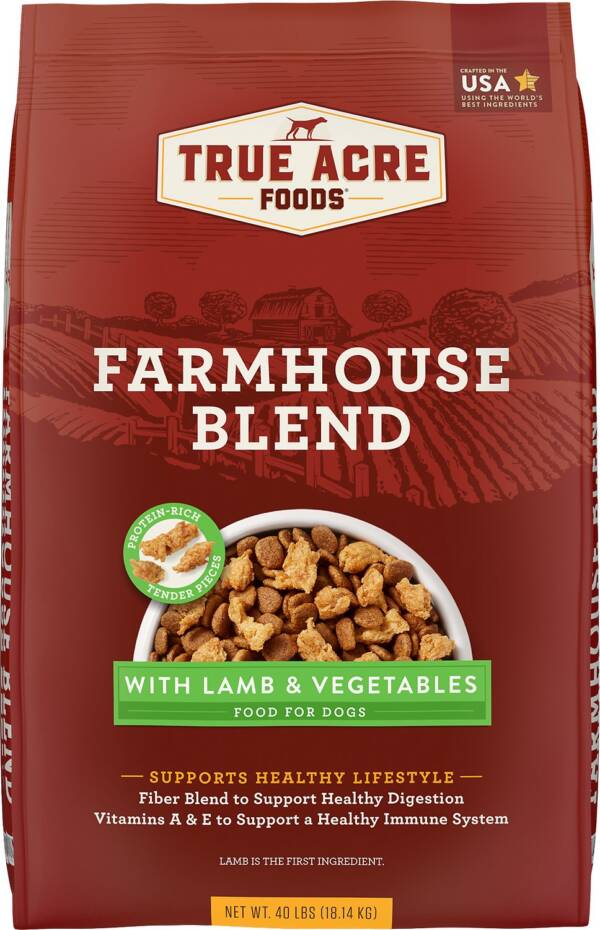 True Acre Foods Farmhouse Blend with Lamb & Vegetables Dry Dog Food 18.1kg