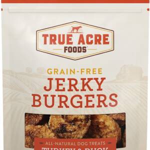 True Acre Foods Jerky Burgers Turkey & Duck Recipe Grain-Free Dog Treats 113g