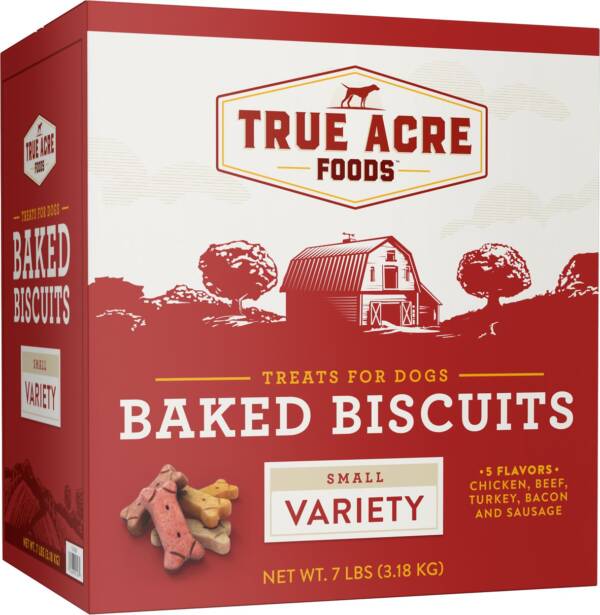 True Acre Foods Small Variety Baked Biscuits Dog Treats 3.18kg