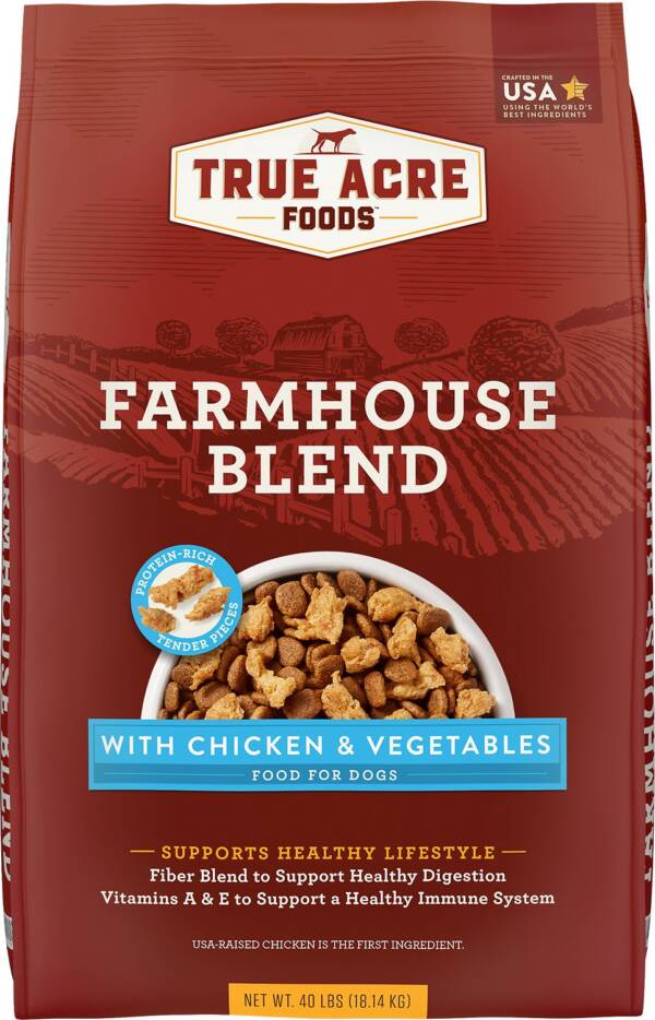 True Acre Foods Farmhouse Blend with Chicken & Vegetables Dry Dog Food 18.1kg