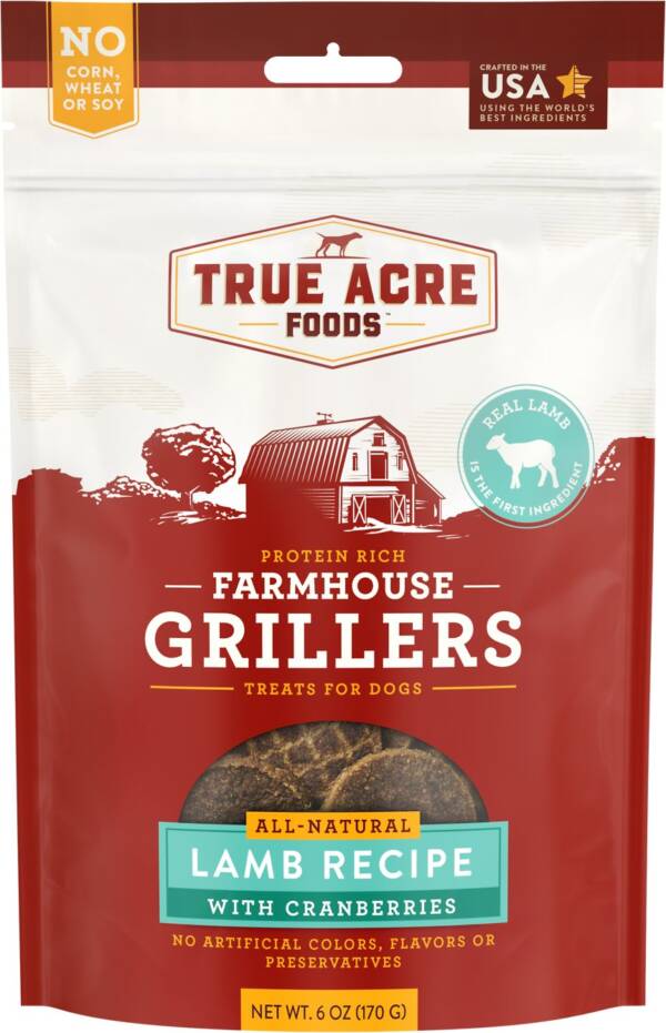 True Acre Foods Farmhouse Grillers Lamb Recipe with Cranberries Dog Treats 170g