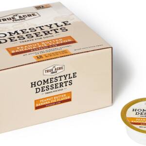 True Acre Foods Homestyle Desserts, Peanut Butter Banana Pie Flavor Dessert Cup Case of 12 Dog Treats 1.2kg