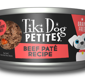 Tiki Dog Petites Pat? Beef Grain-Free Case of 12 Wet Dog Food 85g
