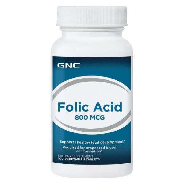 FOLIC ACID B12 800MCG X100TABS GNC