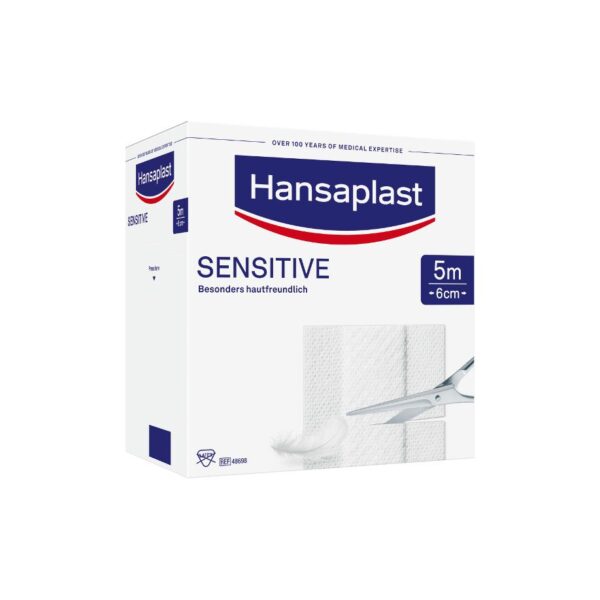Hansaplast Sensitive wound protection,  white, 5 m x 6 cm