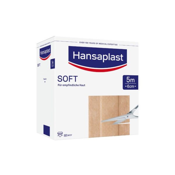 Hansaplast Soft, 5 m x 6 cm, wound dressing