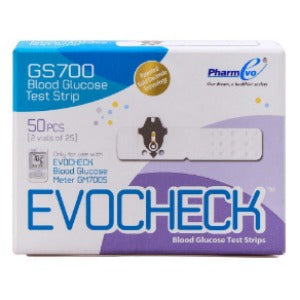Evocheck Blood Glucose Test Strips GS700 50 Strips