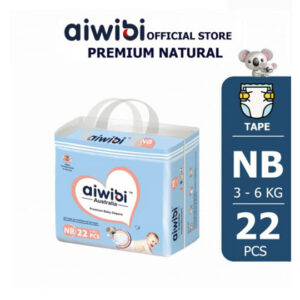 Aiwibi Premium Tape Diaper 02 - NB 22pcs (Medium Pack)