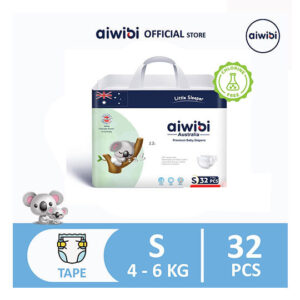 Aiwibi Premium Tape Diaper 02 - S 32pcs (Medium Pack)