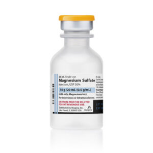 Magnesium Sulfate Injection, USP 50% 10g/20mL (0.5g/mL) per Single-Use Fliptop Vial Sold Pack of 25 x 20mL NDC# 00409216877