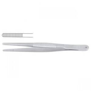 English Model Dressing Forcep Length = 12.5 cm / 5", T.O.E