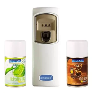 Airance Automatic Room Freshener Dispenser Machine with 250 ml Each Refreshing Lime & Oud Wood Fragrance Spray Bottle (Pack of 3)