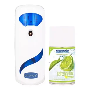 Airance Automatic A7 Air Freshner Dispenser With 250 ml Refreshing Lime Fragrance Refill- Spray Bottle (Pack of 2)