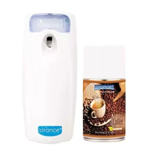 Airance Automatic Air Freshner Dispenser With 250 ml Coffee Fragrance Refill- Spray Bottle (Pack of 2)