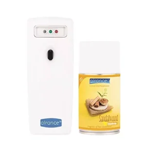 Airance Automatic Air Freshener Dispenser with 250 ml Sandal Wood Fragrance Refill- Spray (Pack of 2)