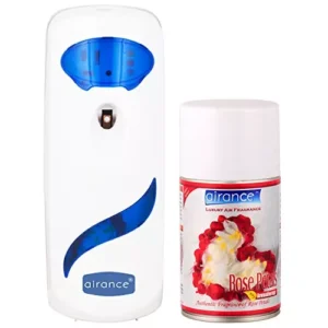 Airance Automatic Air Freshner Dispenser With 250 ml Rose Petals Fragrance Refill- Spray Bottle (Pack of 2)