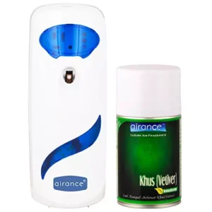 Airance Automatic Air Freshner Dispenser With 250 ml Khus (Vetiver) Fragrance Refill- Spray Bottle (Pack of 2)