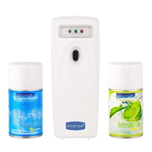 Airance Automatic LED A3 Room Freshener Dispenser Machine with 250 ml Each Cool Splash & Refreshing Lime Fragrance Spray Bottle (Pack of 3)