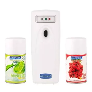Airance Automatic LED A3 Room Freshener Dispenser Machine with 250 ml Each Refreshing Lime & Litchi Fragrance Spray Bottle (Pack of 3)