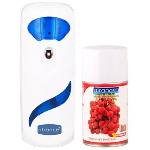Airance Automatic A7 Room Freshener Dispenser Machine with 250 ml Litchi Fragrance Spray Bottle (Pack of 2)